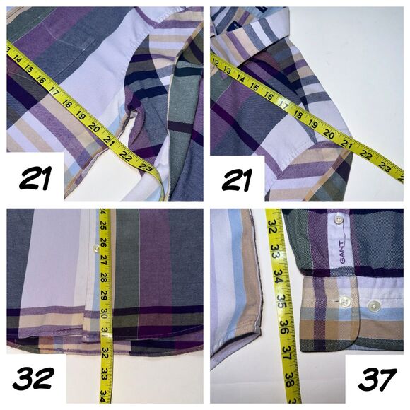 Gant Winter Twill Madras / Flannel Check Shirt XL 17/43-44 *TALL *Read Slim Fit - Picture 7 of 9